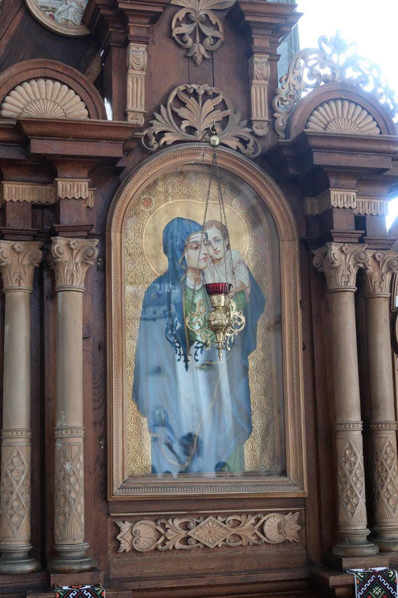 Nieznany Lubaczów | Ikona Matki Bożej przytulającej Jezusa.JPG
